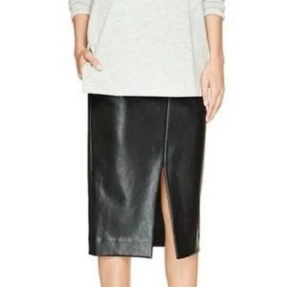 Aritzia Jax Vegan Leather Skirt with slit - Picture 8 of 9